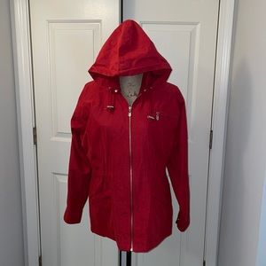 London Fog women’s red fall jacket/rain coat/cute summer comfy casual fall cold